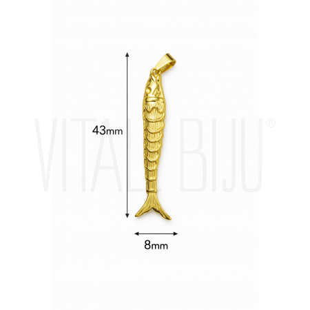 Pendente Peixe 43x8mm - Aço In...